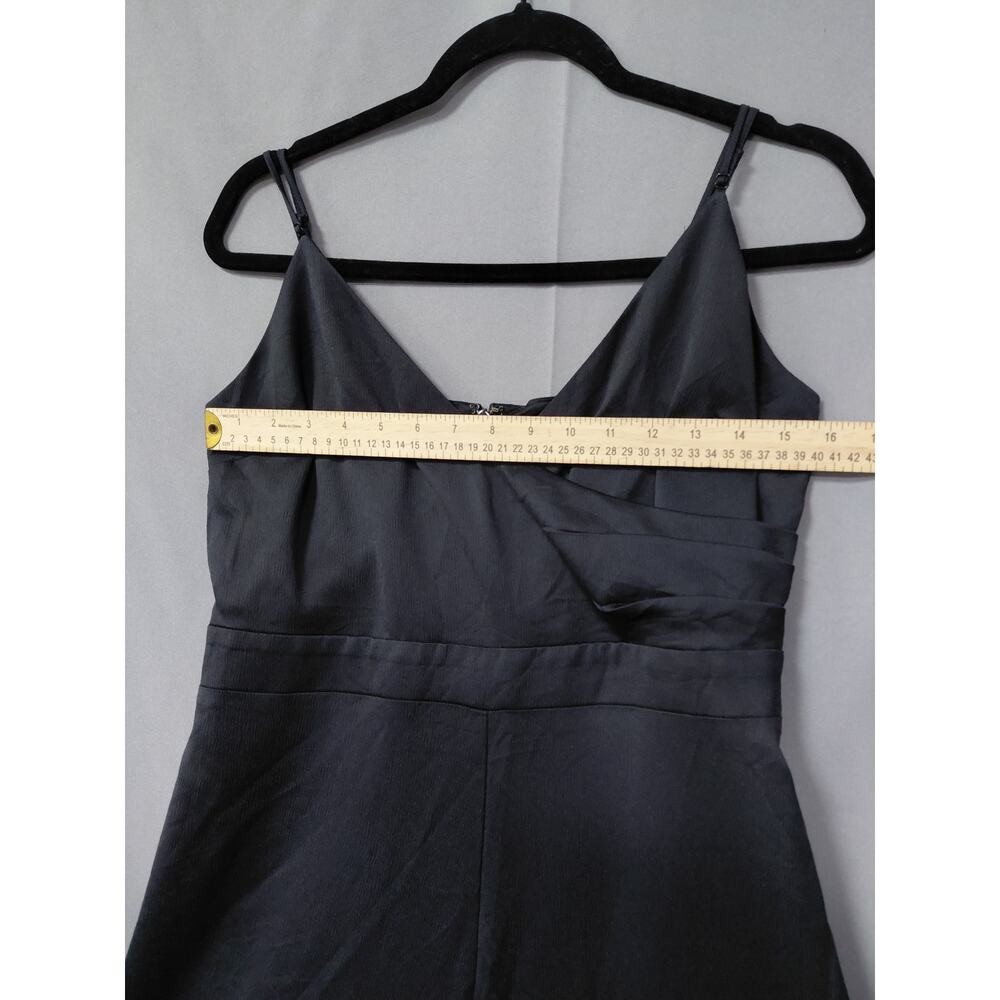 Express Black Satin Sleeveless V-Neck Wide Leg Jumpsuit Women Size M - Picture 6 of 12